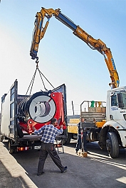 Погрузка гидравлических стыковых сварочных аппаратов для полиэтиленовых труб Gas Fusion Red-1200