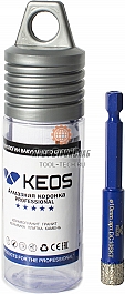 Упаковка коронок алмазных по керамограниту Keos Professional Vacuum Brazed 1/4" HEX 10 мм